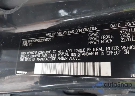 2013 Volvo S60 T5/T5 Platinum/T5 Premier/T5 Premier Plus z USA, uszkodzony, nr VIN YV1612FH2D2186371